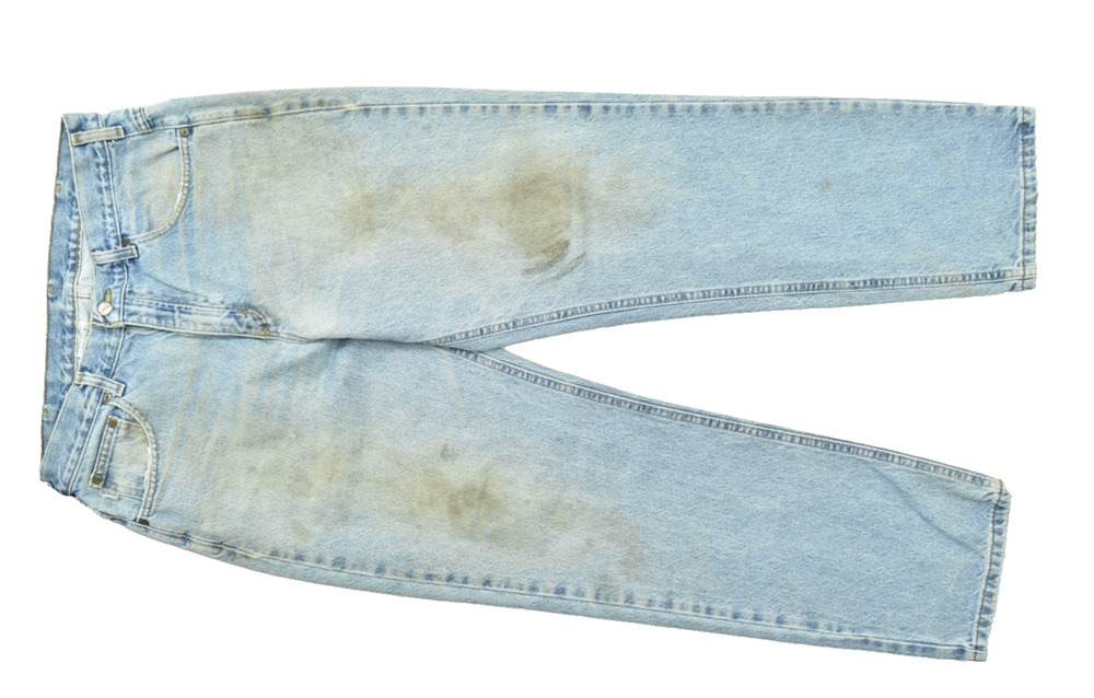 Carhartt B160 STW Relaxed Fit Light Wash Denim Jeans 35x32 Measured 34x31 Distre